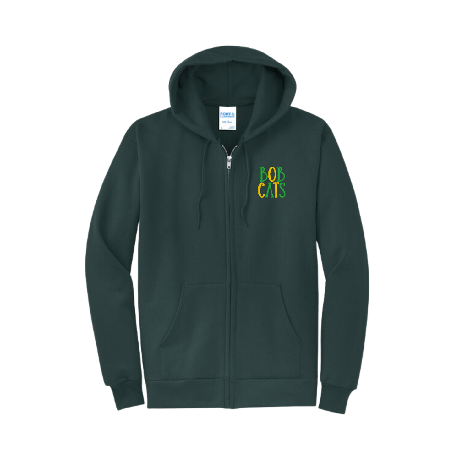 Bobcats Split Text Zip Hoodie - Adult & Youth